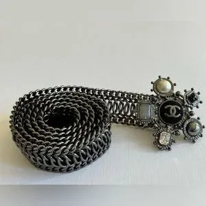CHANEL Ruthenium jewelry belt silver size 80 brand new CHANEL | Accessories | Chanel Ruthenium Jewelry Belt Silver  main image 2